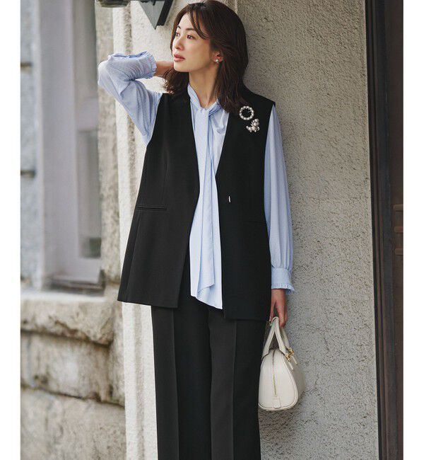 23区「【VERY・CLASSY.・LEE掲載/セットアップ対応】トリアセダブルジョーゼット フルレングス パンツ」|その他|