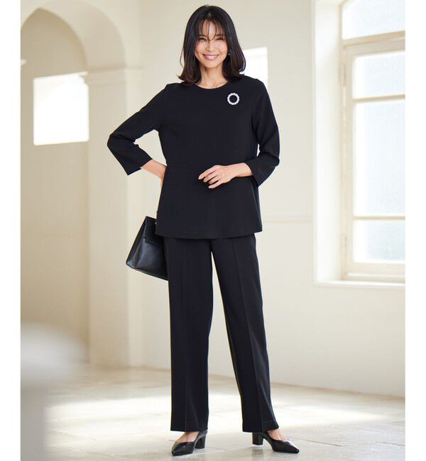 23区「【VERY・CLASSY.・LEE掲載/セットアップ対応】トリアセダブルジョーゼット フルレングス パンツ」|その他|