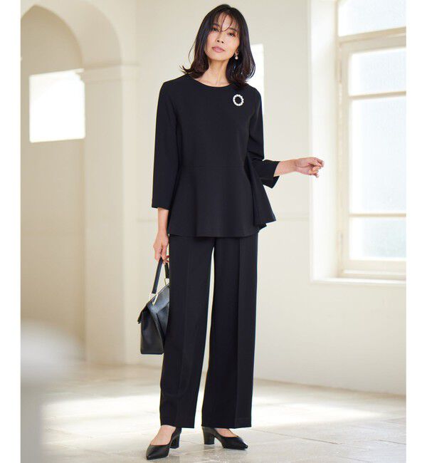 23区「【VERY・CLASSY.・LEE掲載/セットアップ対応】トリアセダブルジョーゼット フルレングス パンツ」|その他|