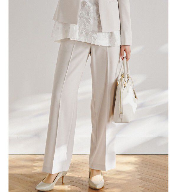 23区「【VERY・CLASSY.・LEE掲載/セットアップ対応】トリアセダブルジョーゼット フルレングス パンツ」|その他|ベージュ系