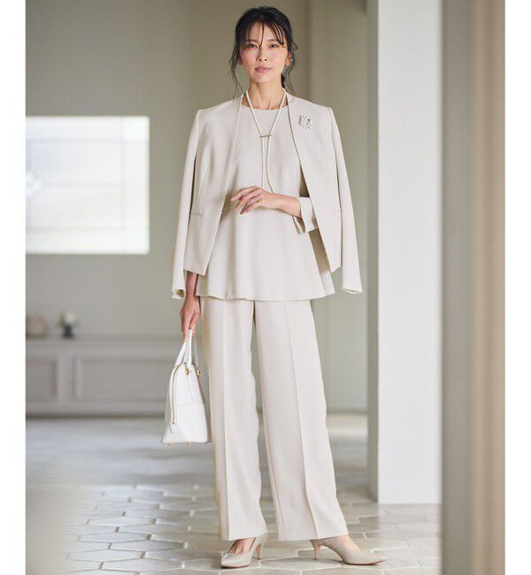 23区「【VERY・CLASSY.・LEE掲載/セットアップ対応】トリアセダブルジョーゼット フルレングス パンツ」|その他|