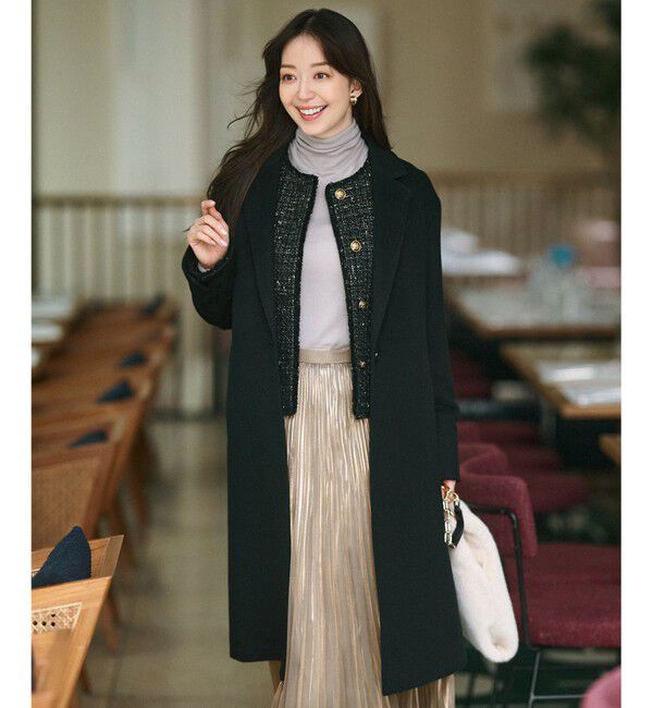 23区「【滝沢眞規子さん着用】ウールカシミヤビーバー チェスターコート」|チェスターコート|ブラック系