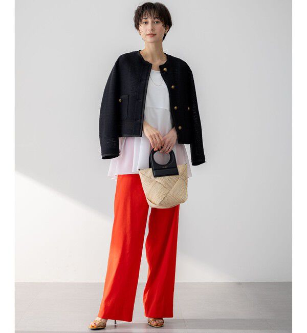 23区「【洗える】ナチュラルコットンベア タフタコンビ タンクトップ」|タンクトップ|