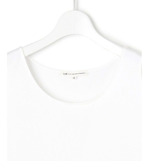 23区「【洗える】ナチュラルコットンベア タフタコンビ タンクトップ」|タンクトップ|