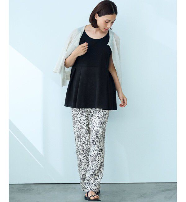 23区「【洗える】ナチュラルコットンベア タフタコンビ タンクトップ」|タンクトップ|