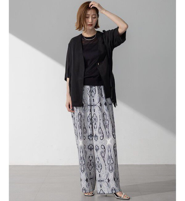 23区「【洗える】Rattiドローイングペイズリープリント ワイド パンツ」|その他|