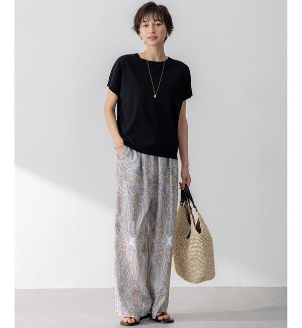 23区「【洗える】Rattiドローイングペイズリープリント ワイド パンツ」|その他|