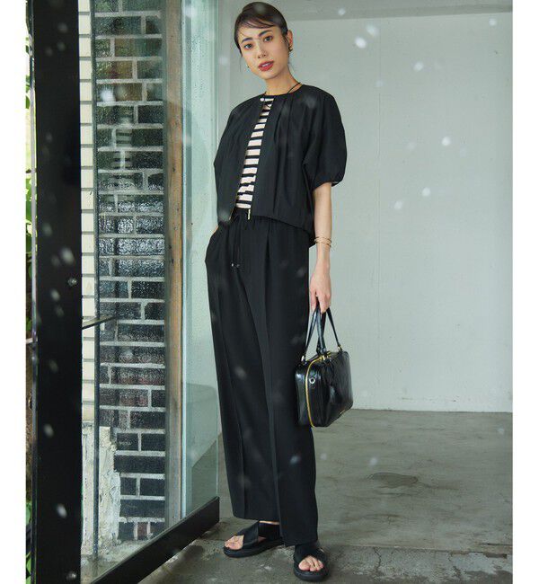 23区「【Oggi掲載/接触冷感/UVカット/吸水速乾】ストレッチジョーゼット ワイド パンツ」|その他|