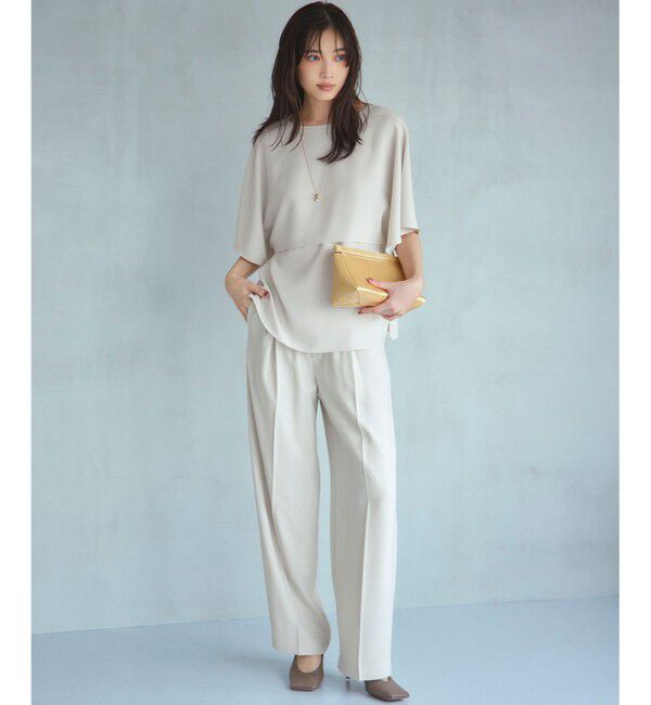 23区「【Oggi掲載/接触冷感/UVカット/吸水速乾】ストレッチジョーゼット ワイド パンツ」|その他|