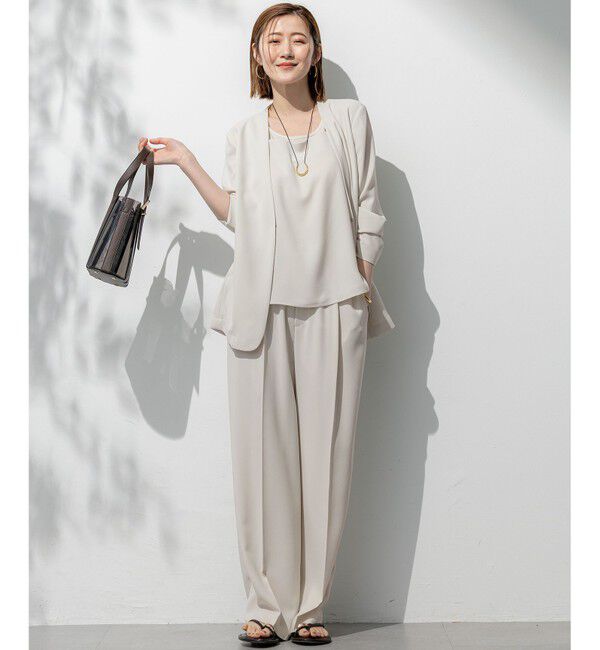 23区「【Oggi掲載/接触冷感/UVカット/吸水速乾】ストレッチジョーゼット ワイド パンツ」|その他|