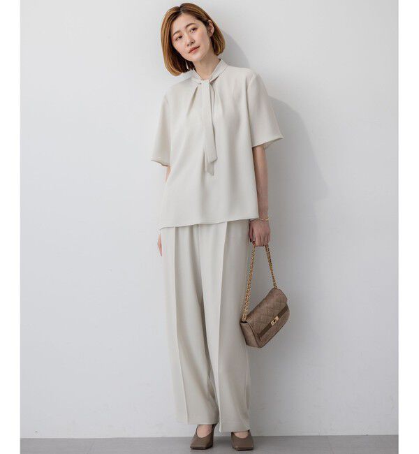 23区「【Oggi掲載/接触冷感/UVカット/吸水速乾】ストレッチジョーゼット ワイド パンツ」|その他|