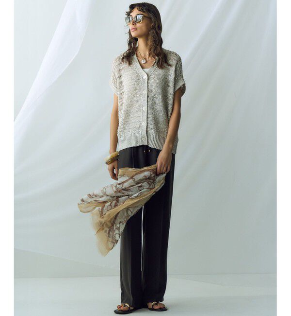 23区「【Oggi掲載/接触冷感/UVカット/吸水速乾】ストレッチジョーゼット ワイド パンツ」|その他|