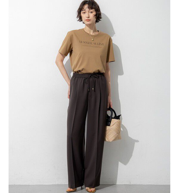 23区「【Oggi掲載/接触冷感/UVカット/吸水速乾】ストレッチジョーゼット ワイド パンツ」|その他|