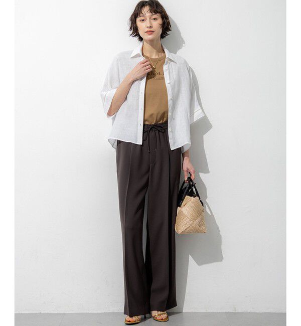 23区「【Oggi掲載/接触冷感/UVカット/吸水速乾】ストレッチジョーゼット ワイド パンツ」|その他|