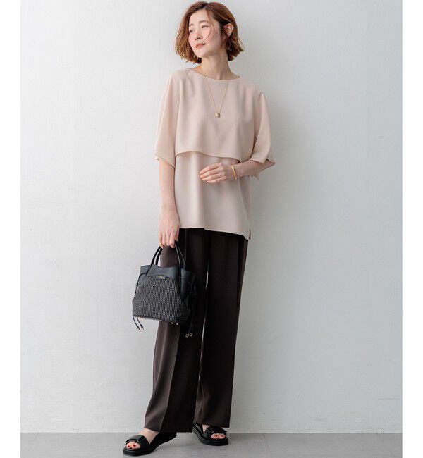 23区「【Oggi掲載/接触冷感/UVカット/吸水速乾】ストレッチジョーゼット ワイド パンツ」|その他|