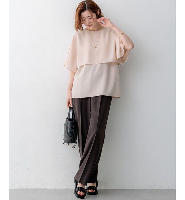 23区「【Oggi掲載/接触冷感/UVカット/吸水速乾】ストレッチジョーゼット ワイド パンツ」|その他|