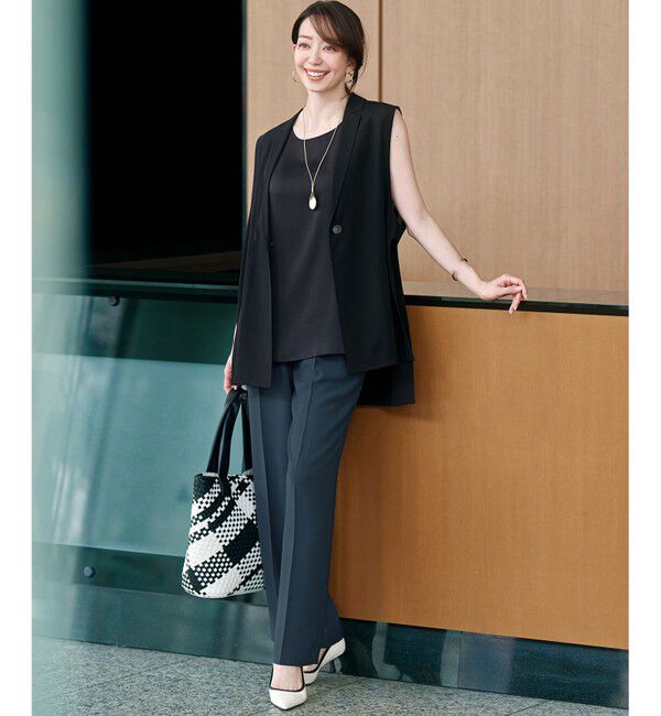 23区「【Oggi掲載/接触冷感/UVカット/吸水速乾】ストレッチジョーゼット ワイド パンツ」|その他|