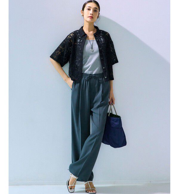 23区「【Oggi掲載/接触冷感/UVカット/吸水速乾】ストレッチジョーゼット ワイド パンツ」|その他|