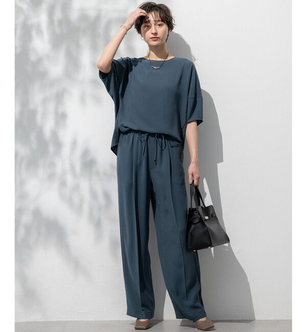 23区「【Oggi掲載/接触冷感/UVカット/吸水速乾】ストレッチジョーゼット ワイド パンツ」|その他|