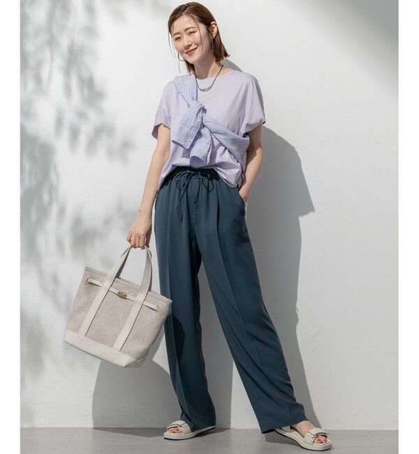 23区「【Oggi掲載/接触冷感/UVカット/吸水速乾】ストレッチジョーゼット ワイド パンツ」|その他|