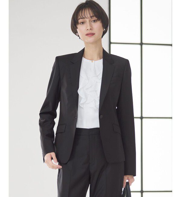 23区「【セットアップ対応】ファインネスウール 一つ釦 ジャケット」|テーラードジャケット|ブラック系