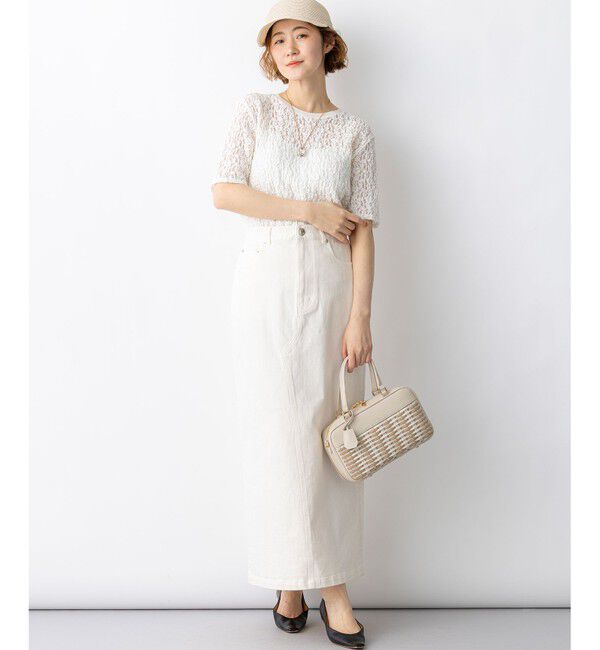 23区「リンクルレースジャージー 5分袖 TEE」|Tシャツ・カットソー|