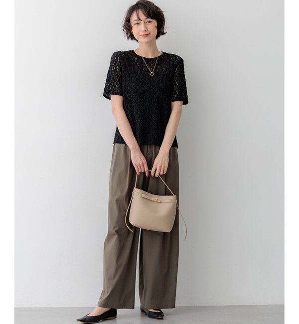 23区「リンクルレースジャージー 5分袖 TEE」|Tシャツ・カットソー|