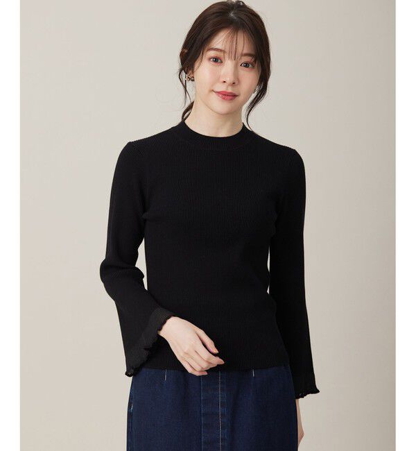 ANY SIS「【洗える】シアーディテール ニット」|ニット・セーター|ブラック