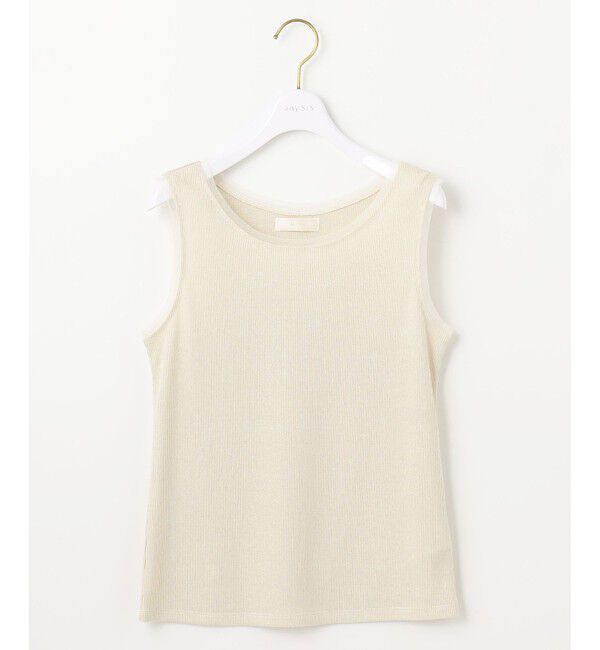 ANY SIS「【洗える】チュールコンビラメ タンクトップ」|タンクトップ|