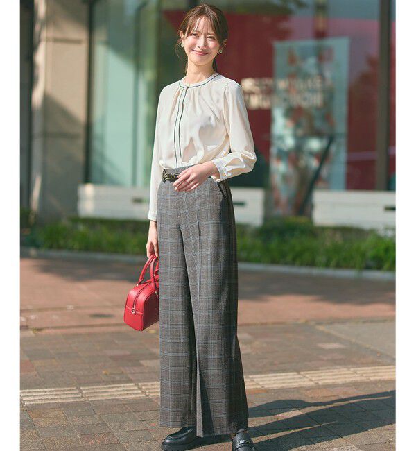 ANY SIS「フロントタックバイカラー ブラウス」|シャツ・ブラウス|