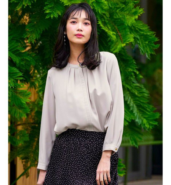 ANY SIS「フロントタックバイカラー ブラウス」|シャツ・ブラウス|