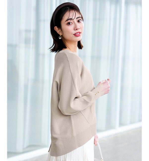 ANY SIS「【花粉リリース】ドルマン ニット」|ニット・セーター|グレージュ