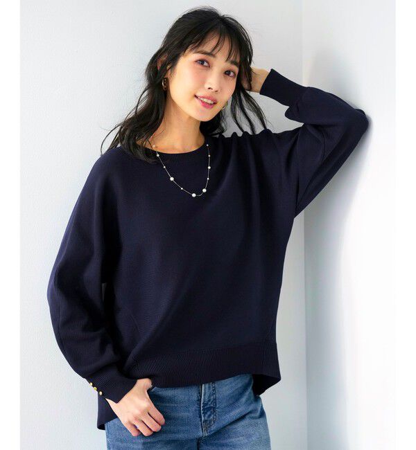 ANY SIS「【花粉リリース】ドルマン ニット」|ニット・セーター|ネイビー