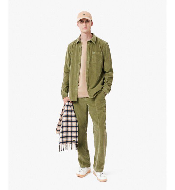 LACOSTE「センターラインステッチ コーデュロイイージーパンツ」|チノ|