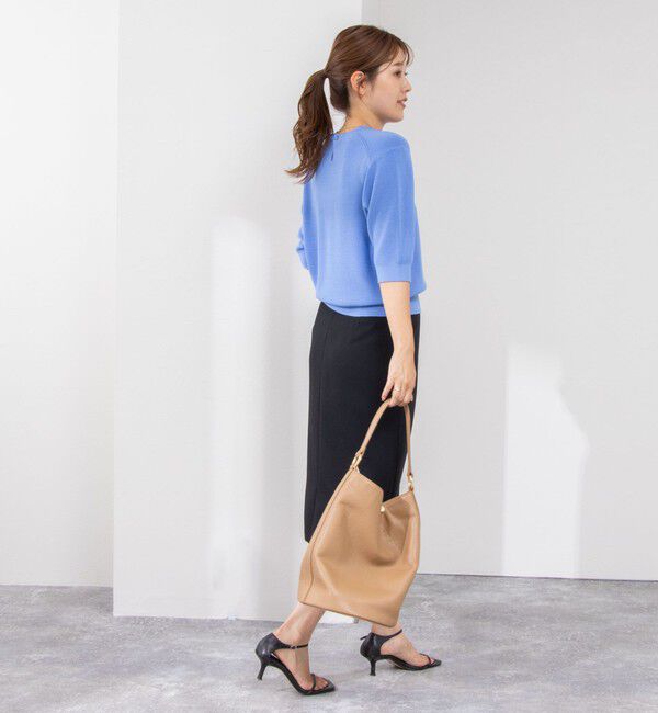 NOLLEY'S「《手洗い可能》ESPOIR 16G片畦5分袖プルオーバーニット」|ニット・セーター|