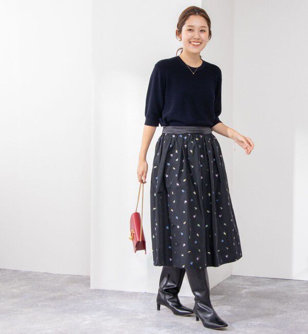 NOLLEY'S「《手洗い可能》ESPOIR 16G片畦5分袖プルオーバーニット」|ニット・セーター|