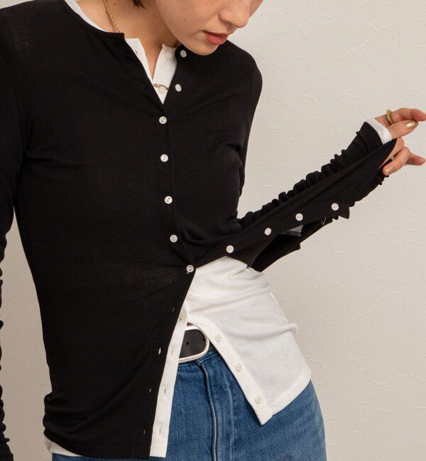 NOLLEY'S「【MAQWEL/マクウェル】リブクルーネックカーディガン」|カーディガン|