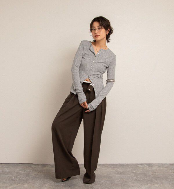 NOLLEY'S「【MAQWEL/マクウェル】リブクルーネックカーディガン」|カーディガン|