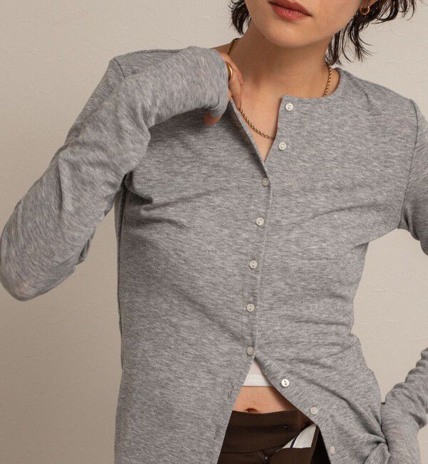 NOLLEY'S「【MAQWEL/マクウェル】リブクルーネックカーディガン」|カーディガン|