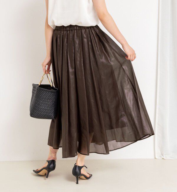 NOLLEY'S「シアーチンツタックスカート」|フレア|