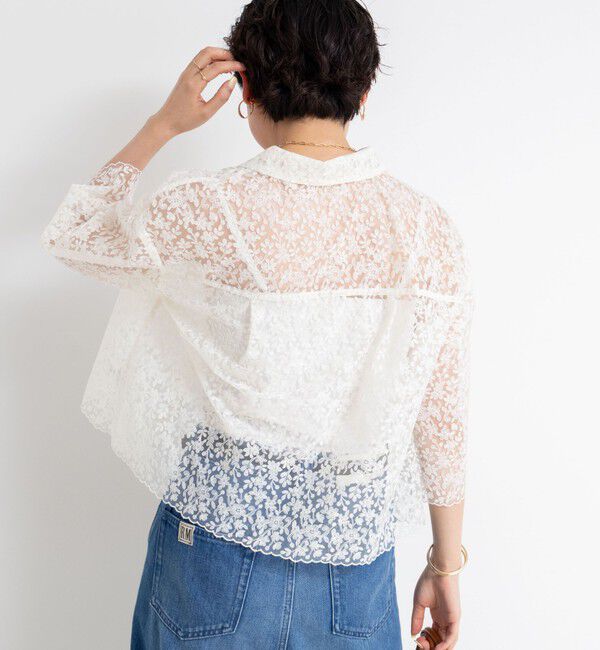 NOLLEY'S「Brocheレースショートシャツ」|シャツ・ブラウス|