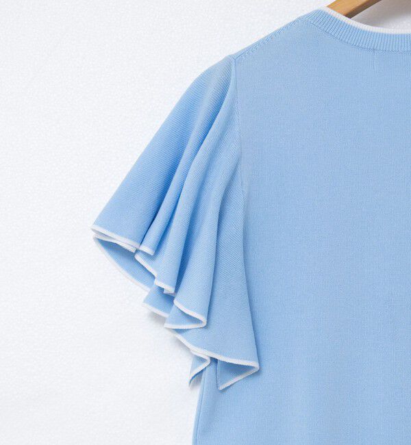 NOLLEY'S sophi「《手洗い可能》袖フリル配色プルオーバーニット」|ニット・セーター|