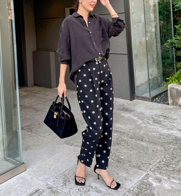 NOLLEY'S「ウォッシャブルストレッチドットジャガードテーパードパンツ」|その他|