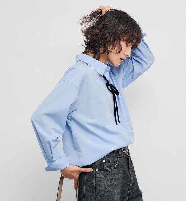 NOLLEY'S「ウォッシャブルリボン付きシャツ」|シャツ・ブラウス|