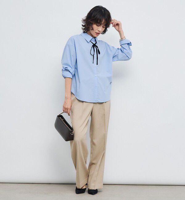 NOLLEY'S「ウォッシャブルリボン付きシャツ」|シャツ・ブラウス|