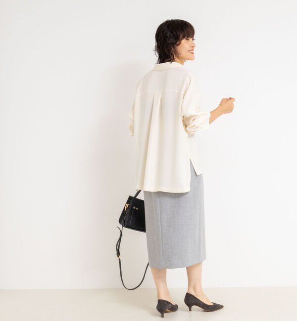 NOLLEY'S sophi「ウォッシャブルベルト付きラップ風タイトスカート」|タイト|