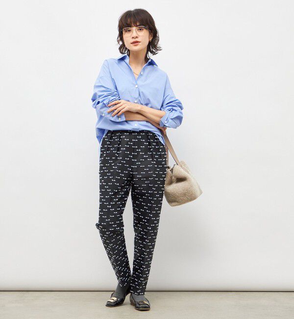 NOLLEY'S「《セットアップ対応》ウォッシャブルリボンジャガードタックテーパードパンツ」|その他|