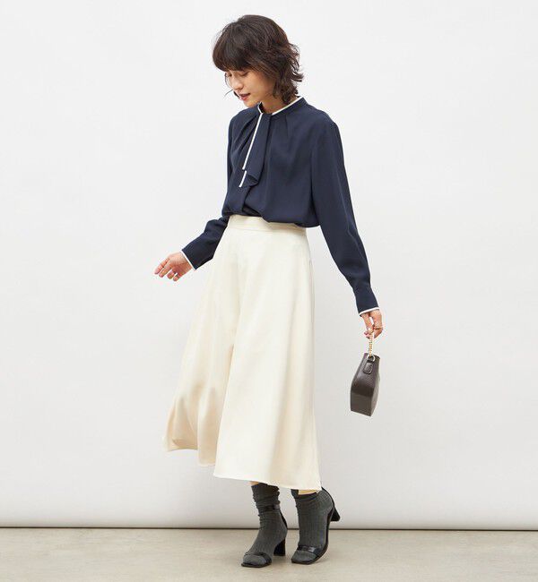 NOLLEY'S「ウォッシャブルストレッチジョーゼットボウタイ風ブラウス」|シャツ・ブラウス|