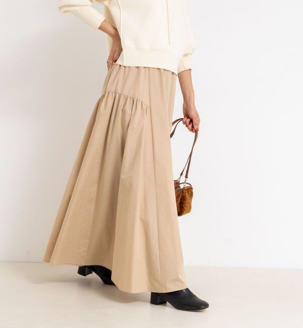 NOLLEY'S「ウォッシャブルブロードサイドマルチWAYギャザースカート」|スカート|ベージュ