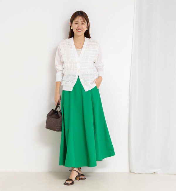 NOLLEY'S「《手洗い可能》チュールフリンジVネックカーディガン」|カーディガン|